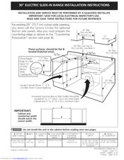 Crosley CGLES385FB4 Installation Instructions Manual