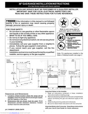 Crosley CFGF316DSE Installation Instructions Manual