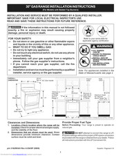 Crosley CRG3140GWBG Installation Instructions Manual