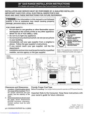Crosley CRP3160GQQB Installation Instructions Manual
