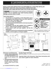 Crosley FLF337EUK Installation Instructions Manual