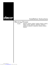 Dacor ERWD30 Installation Instructions Manual