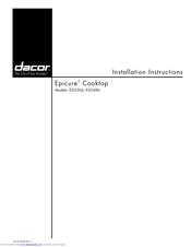 Dacor Epicure ESG486 Installation Instructions Manual