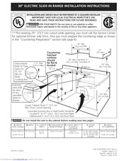 Electrolux EI30ES55LWB Installation Instructions Manual