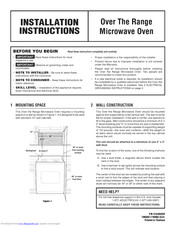 Electrolux EI30BM5CHWB Installation Instructions Manual