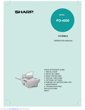 Sharp FO-4500 Operation Manual