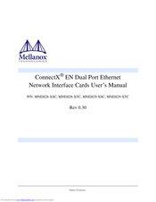 Mellanox Technologies ConnectX MNEH29-XTC User Manual