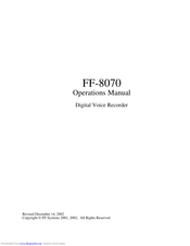 FF Systems FF-8070 Operation Manual