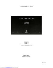 Audio Analogue Verdi Cento Owner's Manual