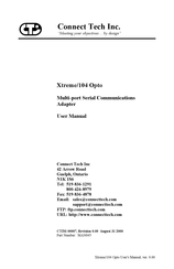 Connect Tech Xtreme 104 Opto User Manual