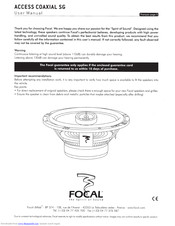 Focal ACCESS COAXIAL SG User Manual