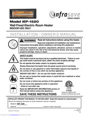 infrasave IEP-1520 Installation & Owner's Manual