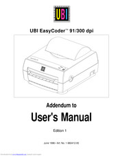 Ubi EasyCoder 91/300 dpi User Manual