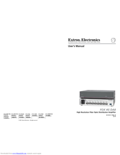 Extron electronics Fiber Optics Fox 4G DA8 User Manual