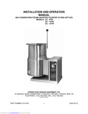 CROWN FOOD EC - 10TW Installation And Operation Manual