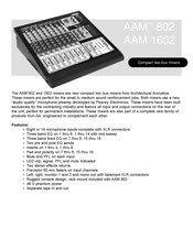 Peavey AAM 802 Specifications