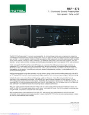 Rotel RSP-1572 Datasheet