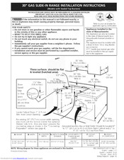 Electrolux EW30GS65GW5 Installation Instructions Manual