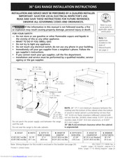 Electrolux E36GF76HPS3 Installation Instructions Manual