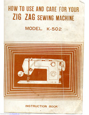 Zig Zag K-502 Instruction Manual