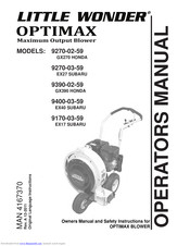 Little Wonder Optimax 9270-02-59 Owner's Manual And Safety Instructions