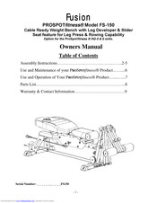Fuslon PROSPOTfitness FS-150 Owner's Manual