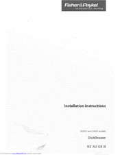 Fisher & Paykel DishDrawer DD5605 Series Installation Instructions Manual