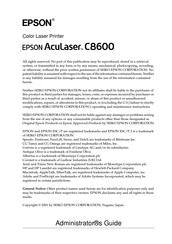 Epson AcuLaser C8600 Administrator's Manual