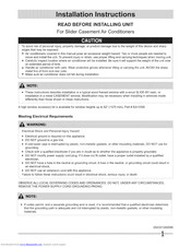 Frigidaire CRA084KT71 Installation Instructions Manual