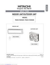 Hitachi RAS-X18HAK Instruction Manual