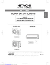 Hitachi RAS-ME14HX1 Instruction Manual