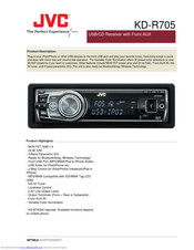 JVC KD-R705 Product Highlights