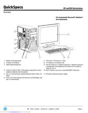 HP Xw4200 - Workstation - 1 GB RAM Specifications