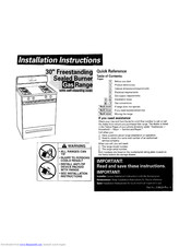 Whirlpool SF395LEEQ0 Installation Instructions Manual