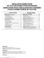 Whirlpool WGG555S0BB01 Installation Instructions Manual