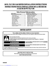 Whirlpool LGQ8000JQ5 Installation Instructions Manual