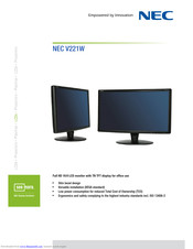 NEC V221W Technical Specification