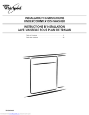 Whirlpool GU3600XTVY3 Installation Instructions Manual