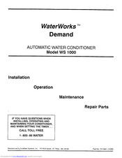 Ecowater WaterWorks Demand WS 1000 Installation Manual