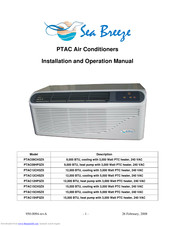Seabreeze PTAC15CH3ZX Installation And Operation Manual