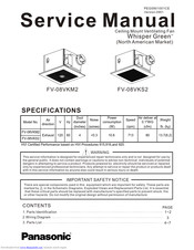 Panasonic FV-08VKM2 Service Manual