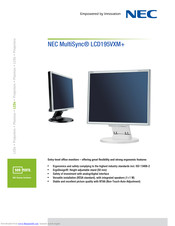 Nec MultiSync LCD195VXM+ Manuals 