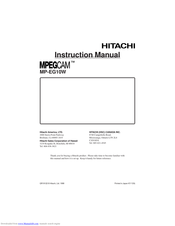 Hitachi MpegCam MP-EG10W Instruction Manual