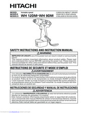 Hitachi WH12DM Safety Instructions And Instruction Manual