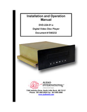 Audio international DVD-224-01-1 Installation And Operation Manual