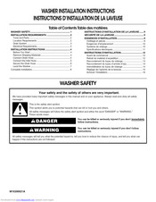Roper RTW4000SW3 Installation Instructions Manual