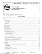 Payne PA1P048 Installation & Start-Up Instructions