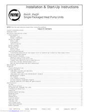 Payne PH1P036 Installation & Start-Up Instructions