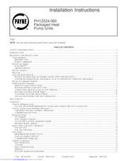 Payne PH1Z024 Installation Instructions Manual