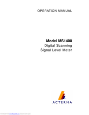 Acterna MS1400 Operation Manual